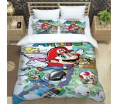 Super Mario Pattern Quilt Cover With Pillowcases Microfiber 3D Digital Printed Bedding Set Twin Full Queen King
