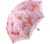 Honeystore Vintage Lace UV Sun Parasol Folding 3D Flower Embroidery Umbrella