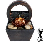 Tabletop Fountain Circulating LED Ring Lights r Water Ornaments Meditation Fortune Craft for Home Office