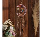 Sun Catcher Crystals Wind Chime Moon Dream Catchers for Teen Kids Boho Bedroom Wall Home Decorations Birthday Christmas Gifts