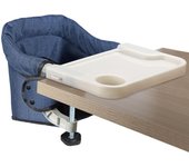 Toogel Silla de Mesa para Bebé, Trona Portátil Plegable  Arnés de Seguridad, Asiento Enganchable infantil  Bolsa de Transporte para Casa y Viajes (Azul)