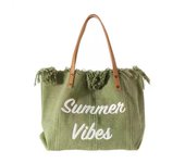American Bison Woven Canvas Beach Bag Tassel Bag Embroidered Letter Women's Large Capacity Tote Bag Handbag Shoulder Bag