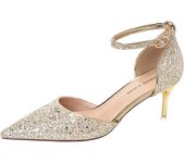 2024 new style women's shoes/sandals/high heels/stilettos/pointed toes/spring/summer/autumn/winter/banquet/wedding/work/leather/Champagne (6.5)