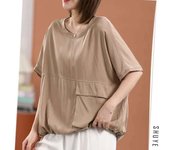 Korean Style T Shirts Women Fashion Pocket Design Drawstring Pleats T-shirt Casual Loose Short Sleeve Tops Summer Trend Tshirt
