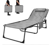 Plegable Exterior, Respaldo Ajustable en 5 Posiciones, Silla de Playa, Cama de Camping con Almohada para Playa Piscina Vacaciones Exterior ¡Disponible en dos versiones diferentes! Elige tu opción a continuación