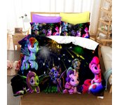 Little Pony Bedding Set,Cartoon Children My Pony Quilt Cover,2-3 Pieces Sets Kids Adult Size Cute Print Decor Gifts