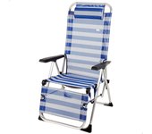 Playa Plegable de alumnio y textileno, multiposición 5 Posiciones, Peso máximo soportado 110kg, antivuelco, Medidas 75 x 63 x 43/114 cm, hamacas Plegables