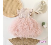 Ropa de los niños 2025 verano nuevo vestido de las niñas, bebé cumpleaños primer año vestido esponjoso princesa vestido