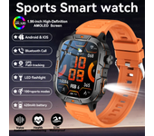 2025 Outdoor Sports Smart Watch IP68 Waterproof LED Flashlight 1.96-inch HD Display Bluetooth Call Men's Fitness Watch