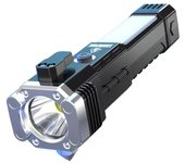 Portable LED Flashlight with Safety Hammer Super Bright Waterproof COB LED Safety Torch Lamp Emergency Breaking Hammer Lantern