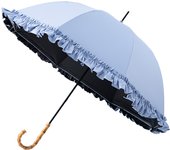 paraguas mujer plegable antiviento Vinilo protector solar paraguas varilla recta bambú mango curvo protección UV