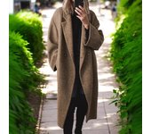 Abrigos de lana para mujer, moda Otoño Invierno, abrigos largos informales