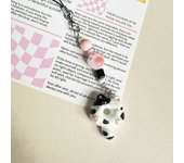 Cat Cookie Phone Charm Strap Soft Kawaii Kitty Couple Keychain Coloful Bead Pendant Cute Lanyard Keycord