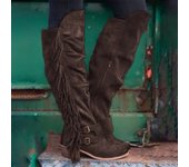 Botas Occidentales Para Mujer, Nuevas Botas Con Borlas De Tacón Grueso Botas Para Mujer