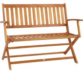 Banco de Madera de Eucaliptus 120x90x55 Banco de Jardín Plegable Certif. FSC Asiento 2 Plazas
