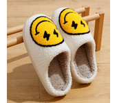 Women Super Cute Lightning Smile Face Slippers House Funny Ladies Casual Footwear Winter Shoes Fluffy Slides for Home