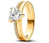 Anillo de amor con corona de princesa brillante de circón a la moda y encantador  anillo Pandora Original  joyería exquisita  regalo DIY para mujer