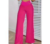 2025 New Y2k Women's Wide Leg Flared Pants Casual Cross Hollow High Waisted Pants Elegant Streetwear Work Pants