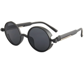 Gafas de sol góticas clásicas Steampunk, gafas de sol de marca de lujo de diseñador de alta calidad para hombres y mujeres, gafas de sol redondas Retro con montura de Pc