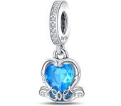925 Sterling Silver Storybrooke Swan Mirror Heart-Shaped Beads Fit Pandora Original Bracelet Charms Beads Women's Jewelry Gift