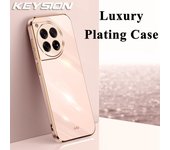 KEYSION Luxury 6D Plating Case for OnePlus 12 5G 11R 5G TPU Silicone Square Shockproof Phone Back Cover for OnePlus 1+ Ace 2 Pro