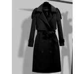Fashion with collar, oversized coat, long sleeves, plus size, fashionable women's trench coat