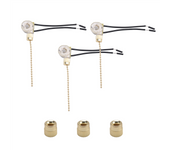 3Pack Ceiling Fan Light Switch ZE-109 Fan Switch Ceiling Pull Chain Switch Replacement (Brass)