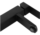 Grifo de Baño Negro Mezclador de Fregadero Cuadrado Grifo de Agua Fría y Caliente Mezclador de Baño Acero Inoxidable