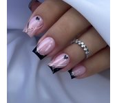Set De Uñas Postizas Cortas Francés Minimalista Con 1 Jalea Y 1 Archivo De Uñas 24 PCs Uñas De Tiras Estilo Jelly Y Minimalista
