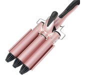 Rizador de Pelo 3 Barriles, Profesional Plancha Ondas de 25mm con Temperatura Ajustable, Plancha Rizadora de Pelo Eléctrico con