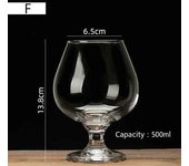 Cognac Brandy GlassTransparent High  Goblet  Wine Glass Scented Cup Suit Whisky Vodka Bar Restaurant Drinking Vessel