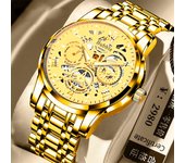 Versatil automático cuarzo luminoso waterproof calado reloj para hombres