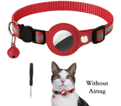 Cat Collar for Airtag Tracker Protective Case With Bell No GPS Reflective Cats Necklace Kitten Accesories Pet Products