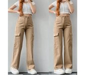 2025 New European Style Amazon Versatile Casual Pants Mid Waist 3D Pocket Spicy Girl Slimming Cargo Pants Long Leg/Nine Point/Se