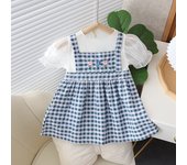 Vestido de princesa para bebé, vestidos de verano para bebé, vestidos de cuadros para niña