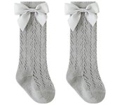 Lovely Bowknot Girl's Cotton Socks Sweet Soft Children Long Tube Socks Elastic Comfortable Solid Color Foot Cover 0-5 Years Old