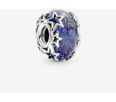 925 Sterling Silver Galaxy Blue Stars & Heart-Shaped Beads Fit Pandora Original Bracelet Charms Beads Women's Jewelry Gift