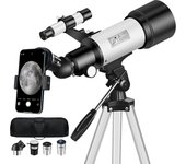 Astronómico para Niños, Telescopio 360/50mm 90X Telescopios Astronomico Refractor con Trípode, Telescopio Regalo Telescopios Astronomicos para Niños Adultos Observer la Luna, Aves