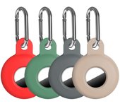 4 Pack Silicone with Keychain, Air Holder for Airtag GPS Tracker, Soft Full-Body Shockproof Apple Tag