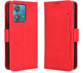 For Motorola Edge S 40 30 20 Pro Lite Fusion Neo 5G Leather Fund Deluxe Multi - Card Slot Skid Shell Protection