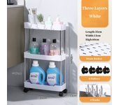 Rack With Wheels, 3/4 Layer Rolling Cart, Bathroom Storage Organizer, Multi-purpose Utility Cart