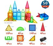 50pcs Magnetic Building Blocks Magnetic Toy Magnets Colourful Window Tiles Stem Educational Toys Gift Boys Girls Building Blocks