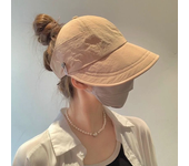 Sombrero plegable de ala ancha con cola de caballo para el sol, gorra ajustable, visera de secado rápido para verano, gorra de pescador para mujer, sombrero de playa