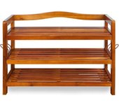 85x26x62cm Zapatero 3 Baldas Estantería Organizador Zapatos  Madera Acacia