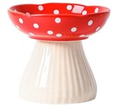 Resin Mushroom Cat Bowl Creative Multi-use Pet High Foot Bowl Cute Non-slip Dog Food Feeding Basin Neck Protection