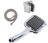 Cabezal de ducha de mano de alta presión, juego de manguera, grifo, accesorios de baño