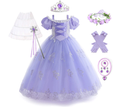 Little Girl Rapunzel Costume Party Fancy Princess Dress Birthday Party Christmas Purple Long Dress Cosplay Carnival Disguise