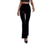 Chic and Elegant Black Flare Pants for Women Autumn Winter New in Comfortable High Waist Slim Female Trousers Hot