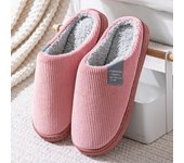 Zapatillas de casa de piel para hombre y mujer, zapatos de algodón, toboganes mullidos, pantuflas de felpa cálidas para parejas, zapatos simples para dormitorio, Otoño e Invierno