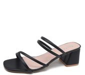 Sandalias de mujer con tacones cuadrados, elegantes zapatillas de verano, sandalias de cuero con cordones cruzados para mujer, sandalias de moda para mujer